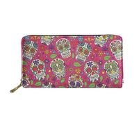 Biyejit - Grand portefeuille en cuir pour femme avec fermeture éclair, sac de voyage pour cartes de crédit, porte-téléphone, grande capacité, Taille unique, Décontracté