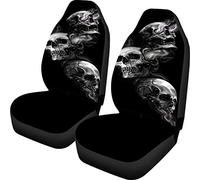 Biyejit Ensemble complet de housses de siège de voiture avec motif de crânes - Pour camion, SUV, berline - Accessoire de décoration d'intérieur
