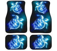 Biyejit Lighting Turtle Tapis de Voiture Carpet 4 Pièces Renforcés Siège Conducteur Siège Passager et Tapis de Sol Arrière Tapis Antidérapants Dos en Caoutchouc