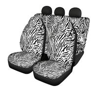 Biyejit Lot complet de 4 housses de sièges avant et arrière Motif zèbre