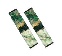 Biyejit Lot de 2 housses de ceinture de sécurité pour voiture - Marbre vert - Pour adultes et enfants