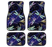 Biyejit Lot de 4 tapis de sol de voiture avec envers en caoutchouc antidérapant pour berline, Jeep, RV, SUV, avant et arrière