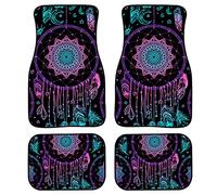 Biyejit Lot de 4 tapis de sol avant et arrière pour voiture Motif mandala
