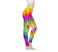 Biyejit Pantalon de yoga à imprimé tie-dye pour femme avec taille haute - Leggings pour femmes et filles - Leggings d’entraînement