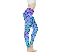 Biyejit Pantalon de yoga taille haute pour femme, Balance sirène., S