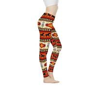 Biyejit Pantalon de yoga taille haute pour femme Leggings d'entraînement pour femme, Cheval aztèque tribal, XS
