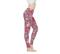 Biyejit Pantalon de yoga taille haute pour femme - Leggings d'entraînement pour femme, Candy Skull, XXXL