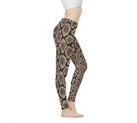 Biyejit Pantalon de yoga taille haute pour femme - Leggings d'entraînement pour femme, Peau de serpent python, L