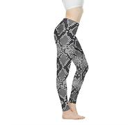Biyejit Pantalon de yoga taille haute pour femme Leggings d'entraînement pour femme, Peau de serpent, XXL