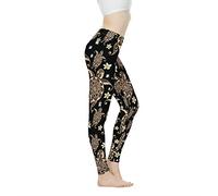 Biyejit Pantalon de yoga taille haute pour femme - Leggings d'entraînement pour femme, Tortue dorée polynésienne, XXXL