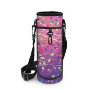 Biyejit Porte-bouteille d'eau avec fermeture éclair - Portable - Pour VTT, vélo de route et cyclisme, Notes de musique colorées., Taille unique, Organiseur de sac
