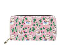 Biyejit Portefeuille long en cuir pour femme avec fermeture éclair sur le pourtour, Alpaga., Taille unique, Pochette décontractée