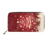 Biyejit Portefeuille long en cuir pour femme Motif floral Porte-cartes Pochette Capacité d'embrayage, Sapin de Noël., Taille unique