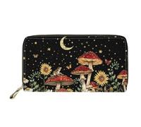 Biyejit Portefeuille long en cuir pour femme Motif floral Porte-cartes Pochette Capacité d'embrayage, gris, Taille unique, Contemporain