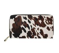 Biyejit Portefeuille long en cuir pour femme Motif floral Porte-cartes Pochette Capacité d'embrayage, Vache marron, Taille unique, Contemporain