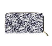 Biyejit - Portefeuille long en cuir pour femmes avec imprimé floral, porte-téléphone, porte-cartes, pochette avec poche de capacité, Taille unique, Décontracté