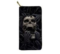 Biyejit - Portefeuille long en cuir pour femmes avec imprimé floral, porte-téléphone, porte-cartes, pochette avec poche de capacité, Taille unique, Décontracté