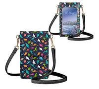 Biyejit Sac à main pour téléphone avec écran tactile coloré pour femmes, dinosaure, petit portefeuille de protection, sac bandoulière