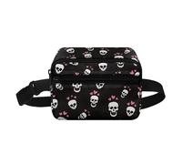 Biyejit Sac banane léger pour enfants avec sangle de ceinture réglable multi-poches pour filles et garçons, Sugar Skull