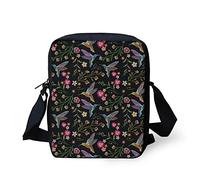 Biyejit Sac de coursier, sac à bandoulière, sac à bandoulière, sac à main Sling Sling Satchel avec bretelles réglables, Motif colibri