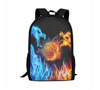 Biyejit Sacs d'école pour filles et garçons, résistant à l'eau, durable, décontracté basique pour étudiants, Ballon de basket-ball Dragon de feu, taille unique