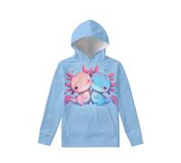 Biyejit Sweat à capuche en polaire pour garçons et filles - Pull à capuche douillet avec poches pour enfants de 6 à 16 ans, Adorable Axolotl., 11-13 ans