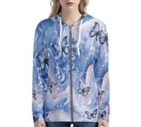 Biyejit Sweat à capuche zippé pour femme - Manches longues - Avec poche - Pour le sport, les voyages en plein air - Tailles XS à 5XL, L