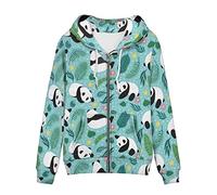 Biyejit - Sweat-shirt à capuche pour femme avec fermeture éclair complète, manches longues, avec poche, pour le sport, les voyages, les activités de plein air, XS-5XL, Adorable panda, M