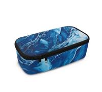 Biyejit Trousse à crayons de grande capacité pour enfants avec fermeture éclair portable pour maquillage, pièces de monnaie, sac à main pour adolescents, garçons et filles, Marbré, Taille unique