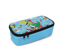 Biyejit Trousse à crayons motif dinosaure cool pour enfants, grande capacité, organiseur de bureau avec poignée, trousse de maquillage légère pour garçons, Dinosaure cool, Taille unique, Organiseur de