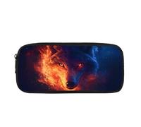 Biyejit Trousse à crayons pour enfants - Conteneurs de papeterie pour enfants - Organisateur de pinceaux de toilette, Fire Wolf., Taille unique