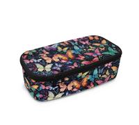 Biyejit Trousse à crayons pour enfants - Grande capacité - Avec fermeture éclair - Multifonctionnelle - Pour l'école, le bureau, les voyages, Papillon coloré., Taille unique, Organiseur de sac