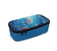 Biyejit Trousse à crayons Sharks pour enfants de grande capacité avec fermeture éclair portable pour maquillage, pièces de monnaie pour adolescents, garçons et filles, Sharks, Taille unique