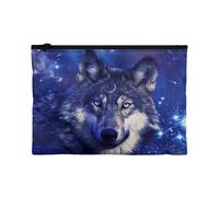 Biyejit Wolf Galaxy Sacs de rangement de voyage imperméables et réutilisables pour téléphone et cosmétiques