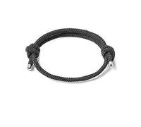BIYONGDE Bracelet d'amitié nautique tressé fait à la main avec breloque en acier réglable, 8.27-10.24 inches, Acier inoxydable Nylon