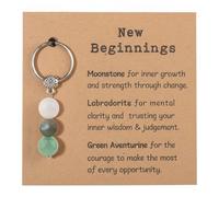 Bizaical 1 porte-clés en cristal avec carte, motif géométrique fait à la main, cadeau inspirant pour femme, cadeau de départ pour un nouvel emploi