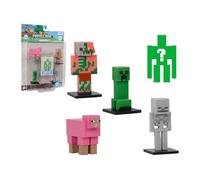 Bizak Minecraft Toppez Édition spéciale Pack de 5 Figurines Stdo.3, Figurines floquées de 5 cm avec 1 Figurine Surprise, Produit Officiel, 16 modèles à Collectionner, pour Fans et Enfants à partir de