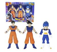 Bizak Monsterflex 64390231-9 Lot de 3 Figurines Extensibles et élastiques, Ultimate Gohan, Ultra Inst. Sign Goku, Super Saiyan Blue Ev. Vegeta, collectionneurs et Enfants 4 Ans