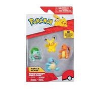Bizak Pokemon 63222977 Lot de 4 Mini Figurines de la région Kanto, Pikachu, Bulbasaur, Squirtle et Charmander Produit Officiel pour collectionneurs Fans de la série animée et pour Enfants à partir de