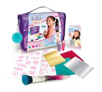 Bizak Shinetastic Tattoo & Go 35005063 Tatouages temporaires à paillettes pour filles et garçons avec trousse de toilette, pinceau et autocollants non toxiques pour fêtes et cadeaux