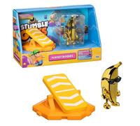 Bizak Stumble Guys 64119201 Playset avec Figurine articulée de 7,5 cm, recrée des scènes du Jeu vidéo, Mr. Banana avec Trampoline, garçons et Filles à partir de 8 Ans