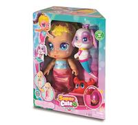Bizak Super Mignon Little Babies Regi Sirène + Chiot, Petite Sirène Super Cute Regi Qui Peut se mouiller, Pack Comprend Son Chien Snowball, Un Crabe, Un Collier avec lumière et Plus d'accessoires