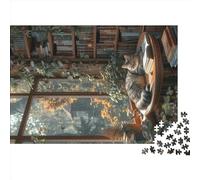 Bizarre Bookshelf 1000 Pièces Puzzle Puzzles Classiques Jeu Éducatif Cute Kitten Home Decor Convient Aux Adultes Et Aux Enfants 1000pcs (75x50cm)