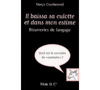 Bizarreries de langage : Il baissa sa culotte et dans mon estime