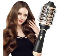 Bizcasa Brosse Soufflante,4 en 1 Ions Négatifs One-Step Chauffante Sèche-Cheveux avec 3 Températures,1000W Brosse Seche Cheveux Coiffante,Chauffante Brosse Coiffante Brosse à air Chaud (or)