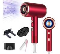 Bizcasa Sèche-cheveux Ionique 1800W,AC Moteur Sèche-Cheveux de Salon avec Bouton Chaud/Froid,3Réglages de Température,Hair Dryer avec Diffuseur et Buse de Coiffage,Super Silencieux