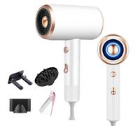 Bizcasa Sèche-cheveux Ionique 1800W,AC Moteur Sèche-Cheveux de Salon avec Bouton Chaud/Froid,3Réglages de Température,Hair Dryer avec Diffuseur et Buse de Coiffage,Super Silencieux