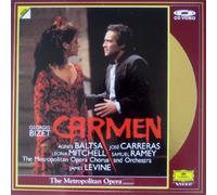 BIZET: CARMEN - LEVINE, BALTSA, CARRERAS, MITCHELL, RAMEY, THE METROPOLITAN - CD VIDEO (2 DISCS, 3 SIDES)