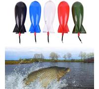 Bizhubmat 5pcs Cage À Appâts pour Pêche Carpe Forme Fusée Lanceur - Carp Bait Thrower Portable Bait Bomb Fishing pour Pellets Spod Et Nourriture Flottante Noir Rouge Précision Distance Maximale