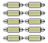 BIZOI 10 Pièces LED Éclairage Intérieur Auto 41mm Blanc Froid 6500K, Super Brillant, Universel 12V, Plug and Play, Ampoule LED Habitacle Auto pour Plafonnier, Habitacle, Camping-Car